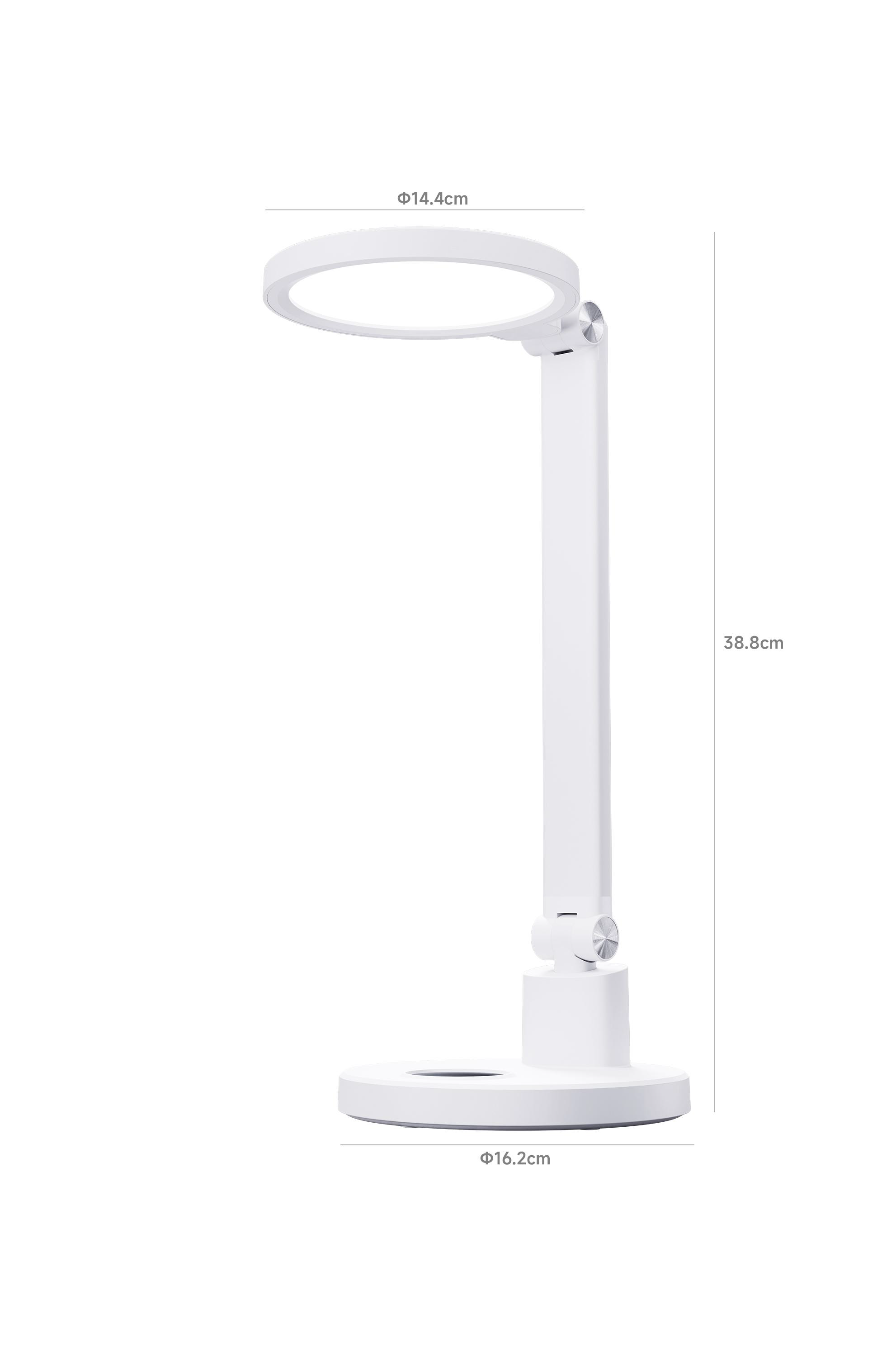 Edge-Lit Full-Spectrum LED Desk Lamp | RA90/RG0 Certified, 3 Modes & 5-Level Dimming | Eye-Care Study/Office Light with USB-C
