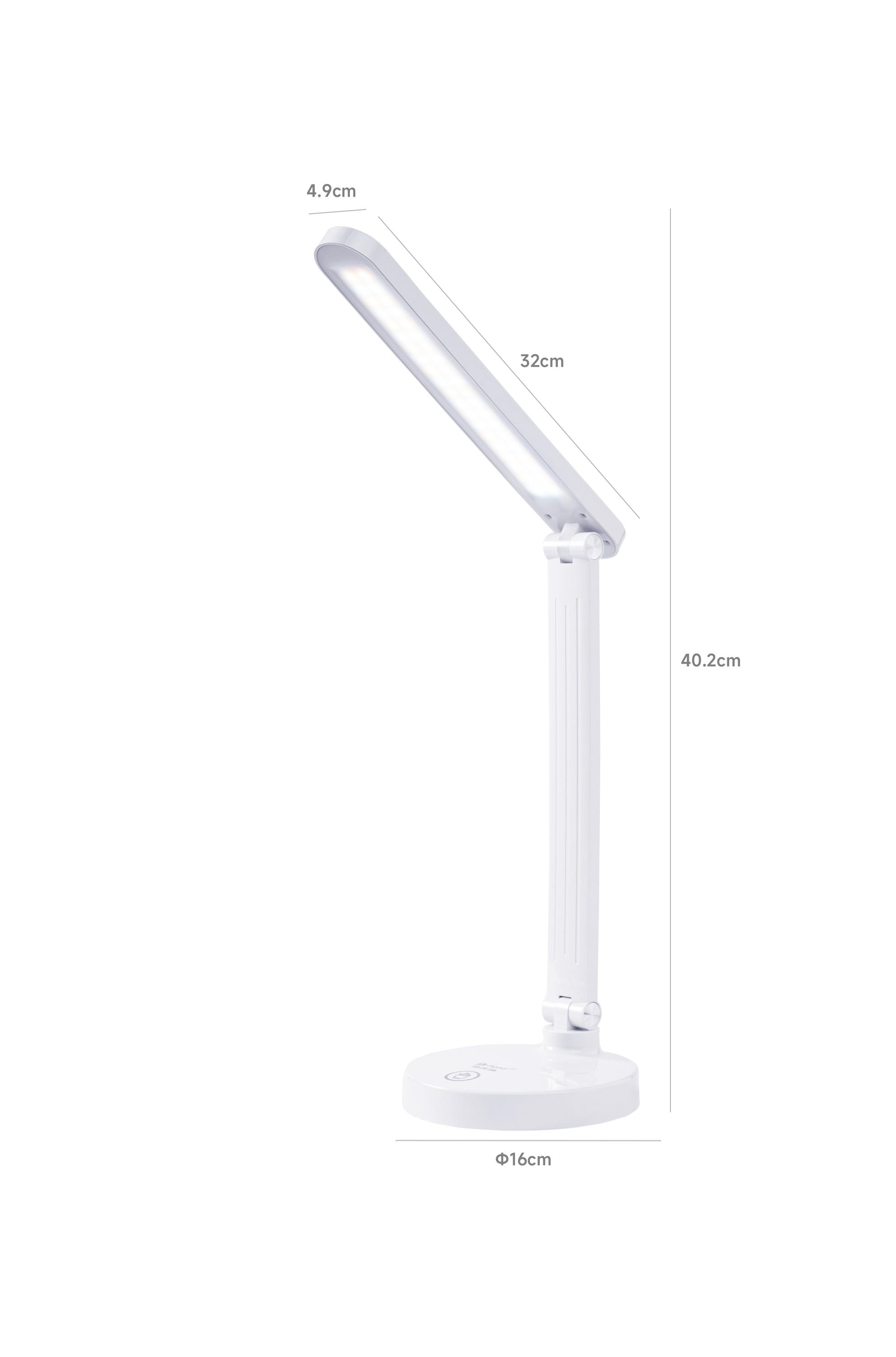 Rechargeable Foldable Full-Spectrum LED Desk Lamp | RA90/RG0 Certified, 240 Lumen, 3 Modes & Stepless Dimming | Eye-Care Study/Bedside Light