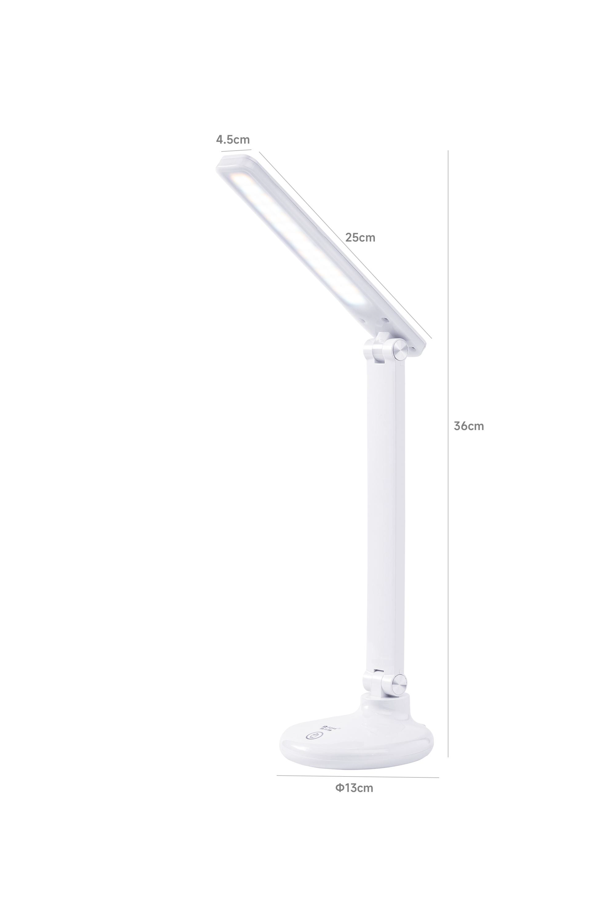 Rechargeable Foldable Full-Spectrum LED Desk Lamp | RA90/RG0 Certified, 3 Modes & Stepless Dimming | 235 Lumen Eye-Care Study/Bedside Light