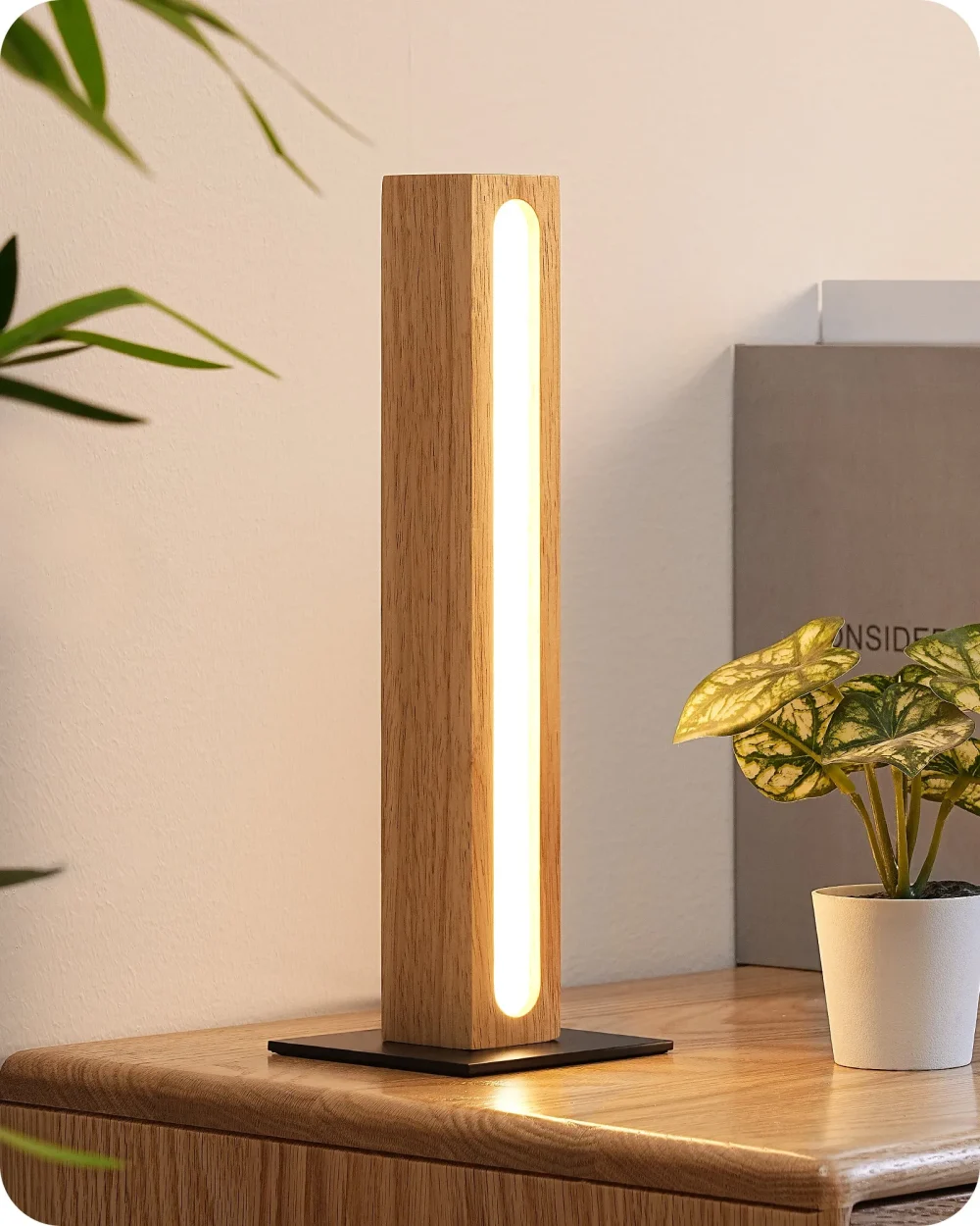 Solid Wood LED Table Lamp