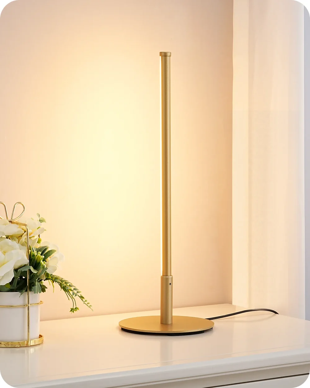 Dimmable LED Table Lamp with 3 Color Temperatures – Touch Control, Modern Design for Bedroom, Office, Study (2700K-6500K, 550LM, UL Listed)