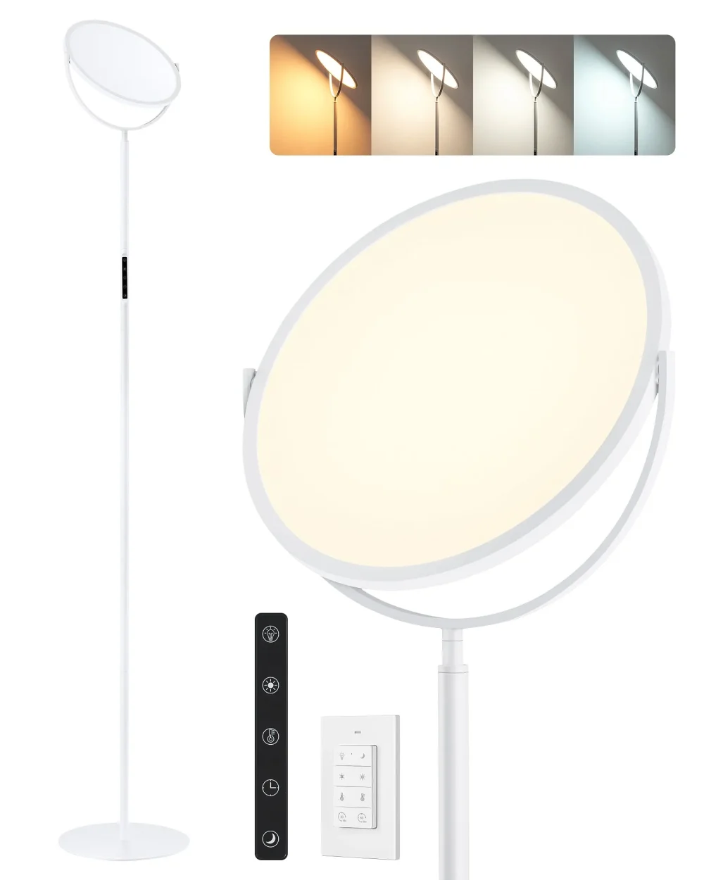 76" Dimmable Tall Floor Lamp with 360° Rotating Head – Remote Control, Adjustable Height & Timer, Modern LED Lighting for Living Room, Bedroom, Office (2500LM, 2700K-6500K, Safe & Stable) - Image 3