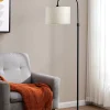 61.8" Arched Floor Lamp with Linen Shade & Metal Base – Modern Ambient Lighting for Living Room, Bedroom, Study (Foot Switch, 3000K-6500K, Dry Location Safe) - Image 2
