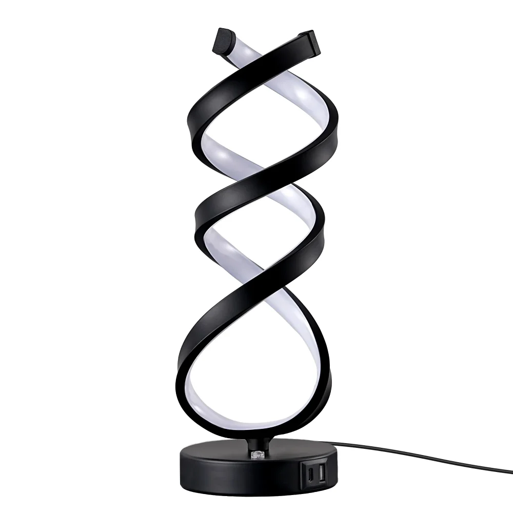 Novelty Touch Control LED Table Lamp – 3 Color Temperatures, Stepless Dimming (470LM), Dual USB Ports (A/C) for Bedroom/Office (UL Listed, 1-Year Warranty) - Image 2