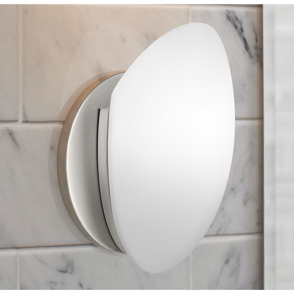 Swiss Passport 8-Inch Satin Nickel LED Wall Sconce