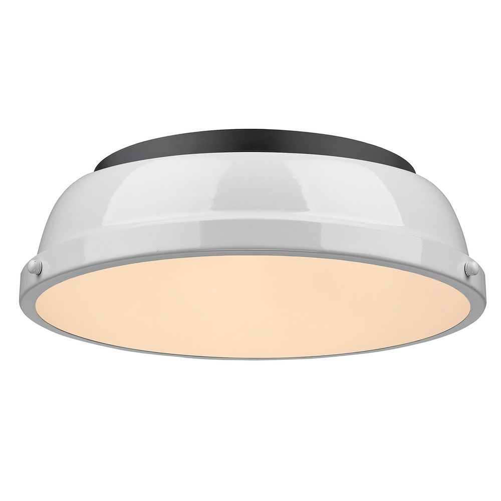 Transitional Black & White Flush Mount