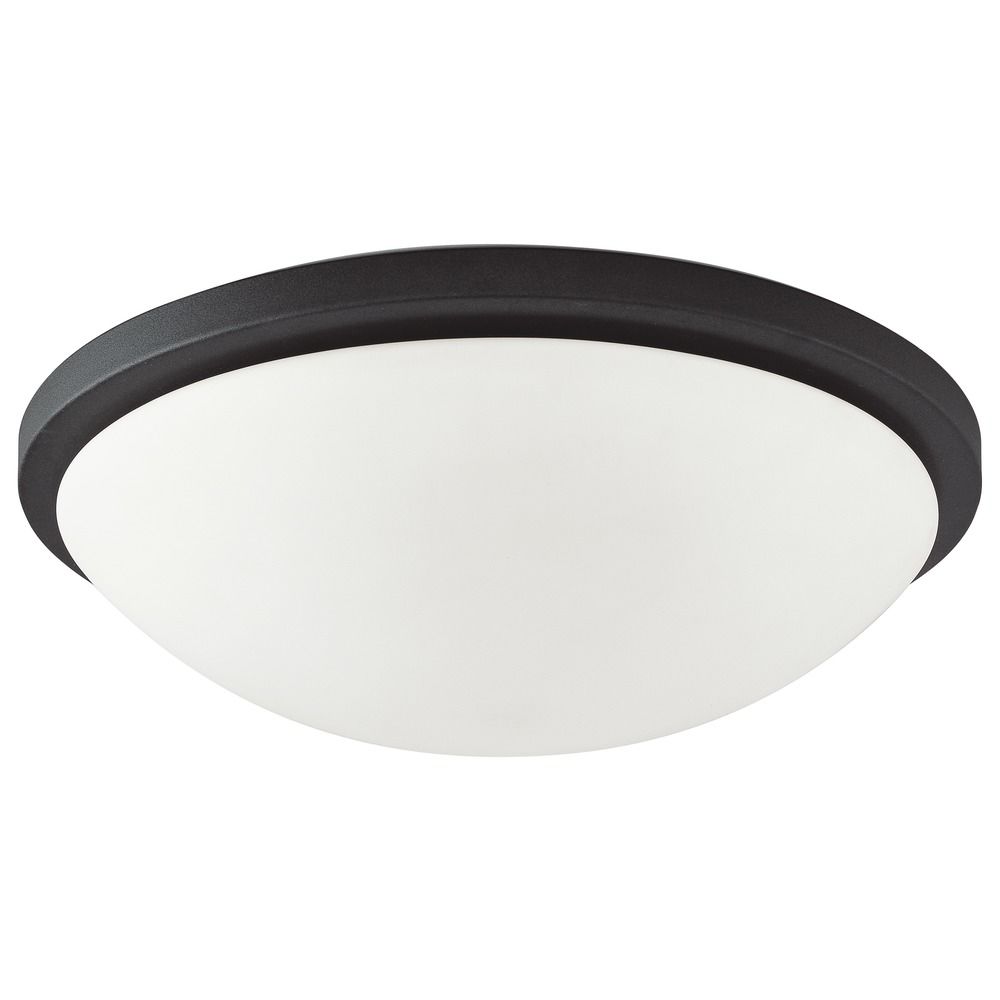 Button Black LED Flush Mount