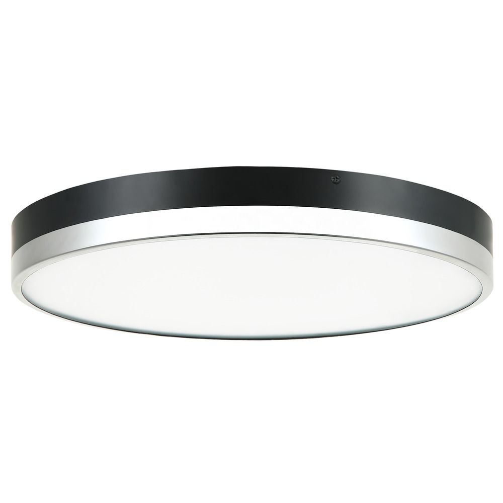 Tone Black & Chrome LED Flush Mount